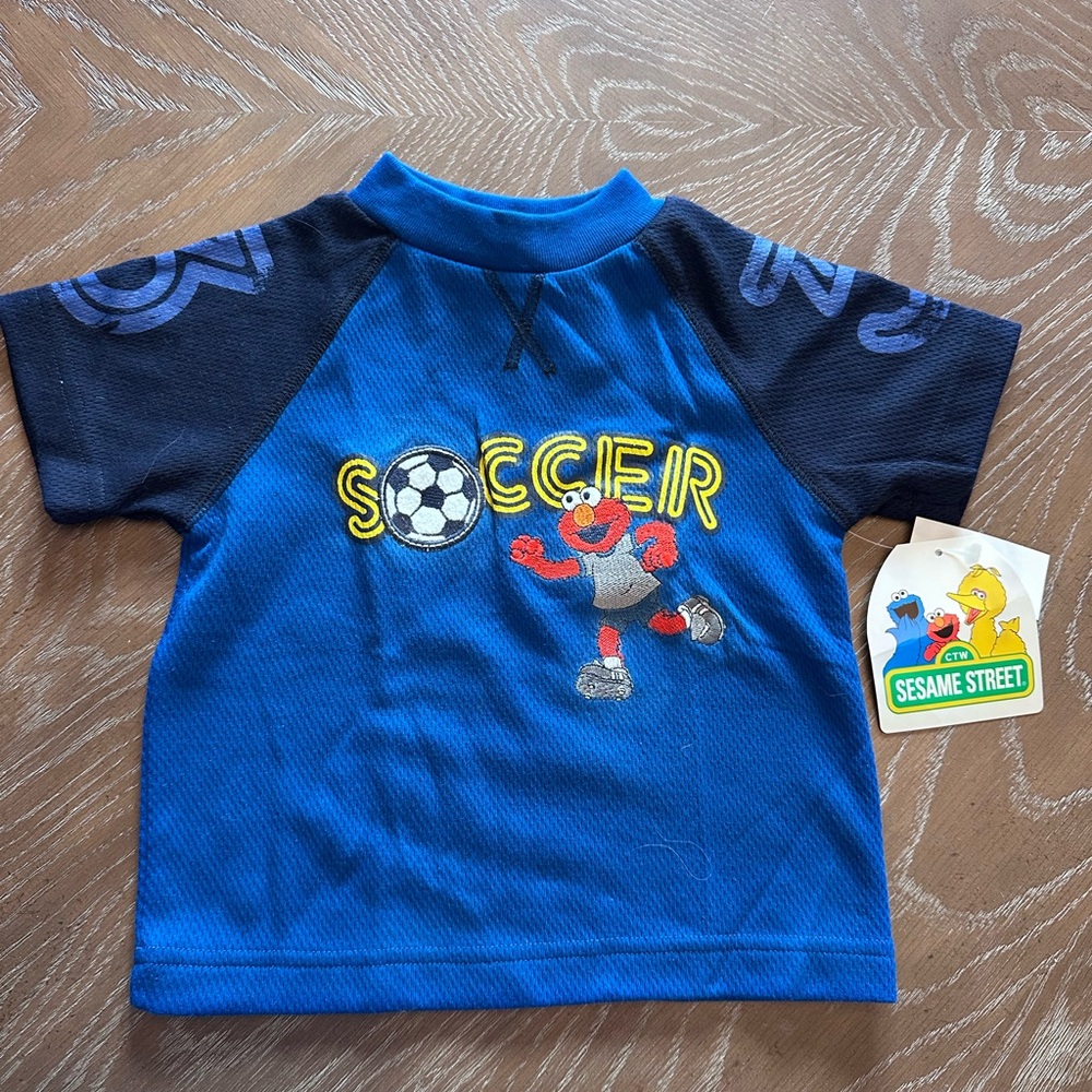 Vintage Elmo Sesame Street Soccer Tee Jersey NWT